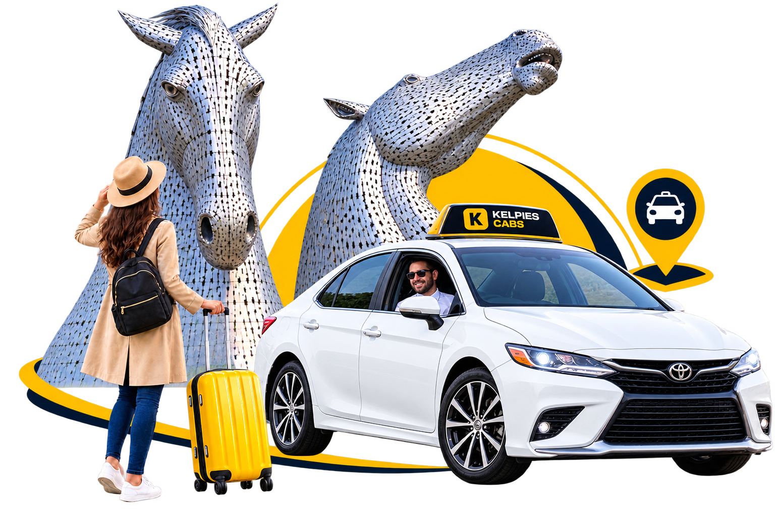 Visit Kelpies Cabs Hero Feature Graphic